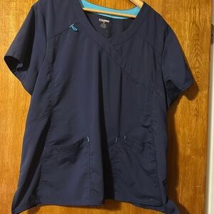 Navy Scrub-star scrub top